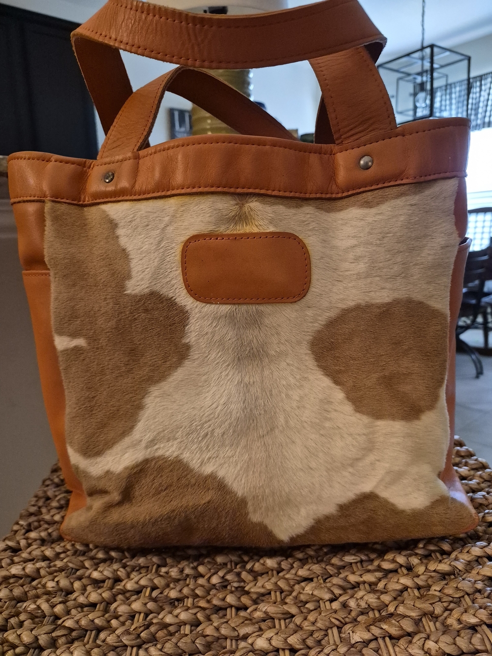 Jon Hart RARE GENUINE COW HIDE....Retired Tote